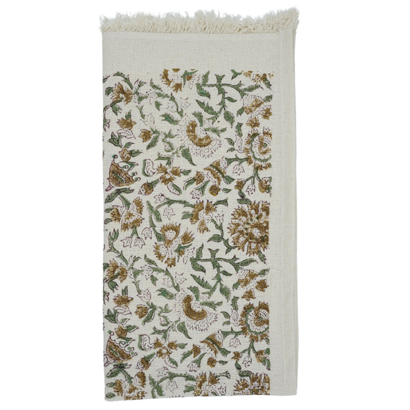 Dakota Fields Hand Block Print Waffle Hand Towels - Perfect Blend of Style & Functionality for Your Bathroom (Pushplata, Blue) 17X32 (Set of 2)