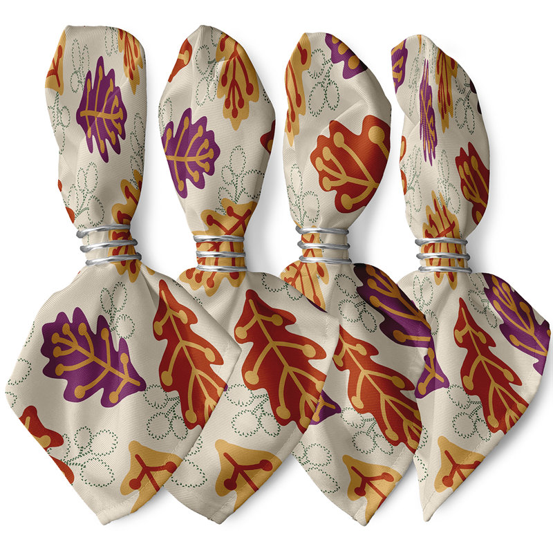 Zeman Polyester Floral Square Napkin, Purple