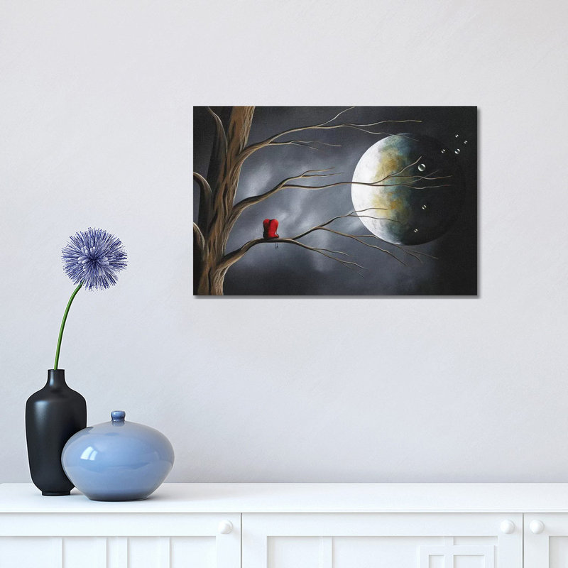 Sometimes He Just Wants To Be Alone by Moonlight Art Parlour - Painting on Canvas, 30.48 cm H x 45.72 cm W, Wrapped Canvas