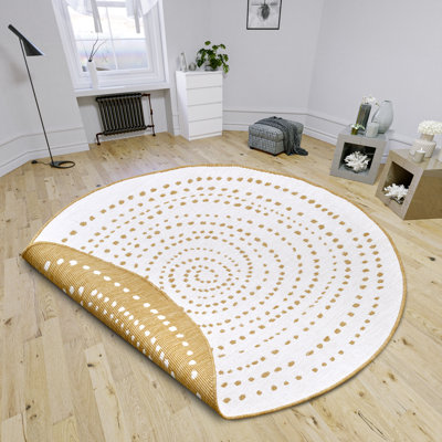 Round Abstract Indoor / Outdoor Area Rug
