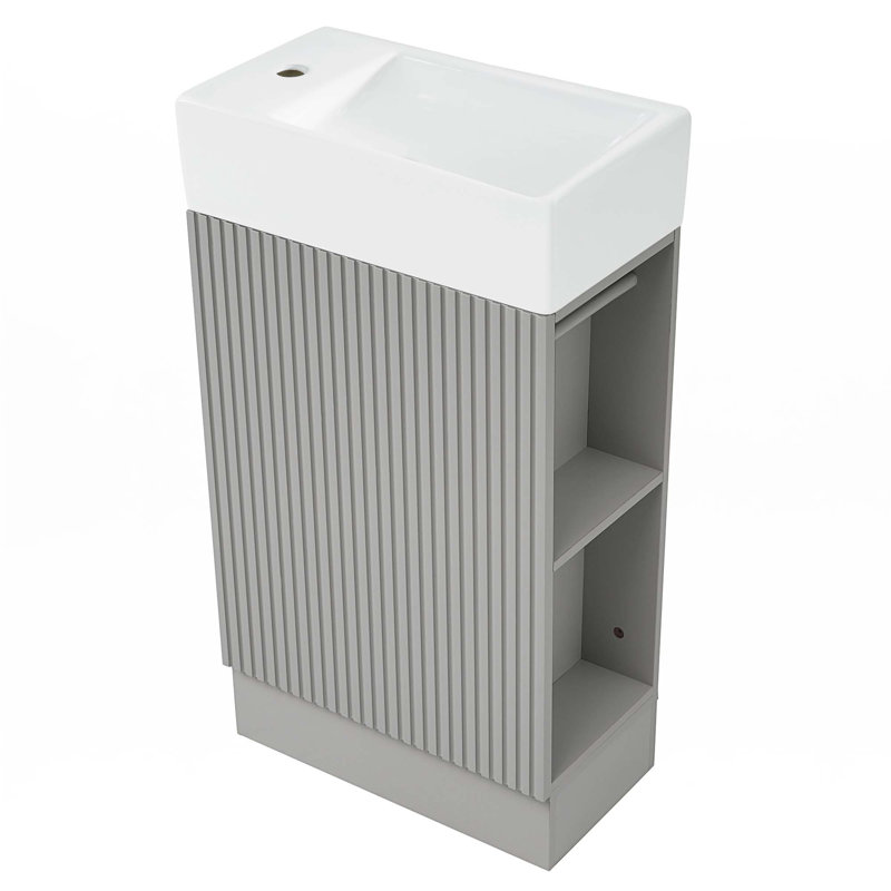 Meuble-lavabo 18,6 po avec lavabo, Gris