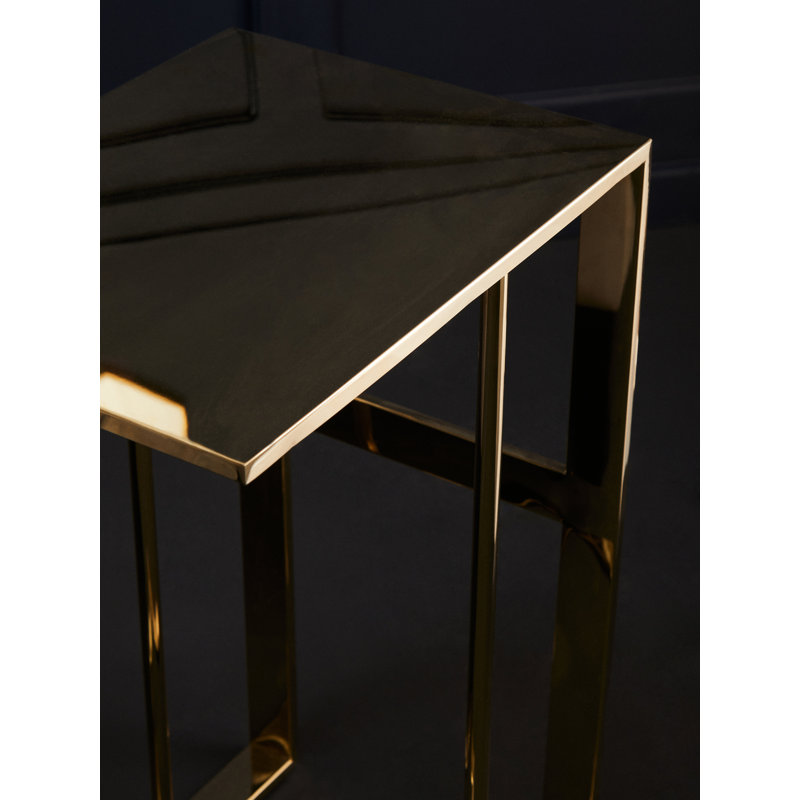 Bhodi End Table, White, Gold
