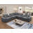 Upholstered Chenille 7 Piece Modular Sectional Sofa With Two Central Console, Wireless Charging & Storage & Cup Holders-466543459