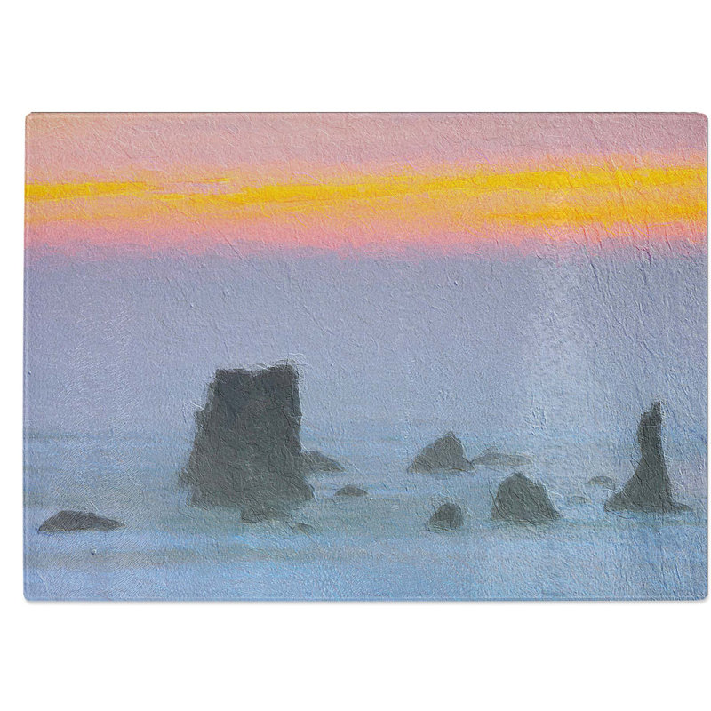 Tempered Glass Beach in Bandon Chopping Board, 39 cm W x 28.5 cm L