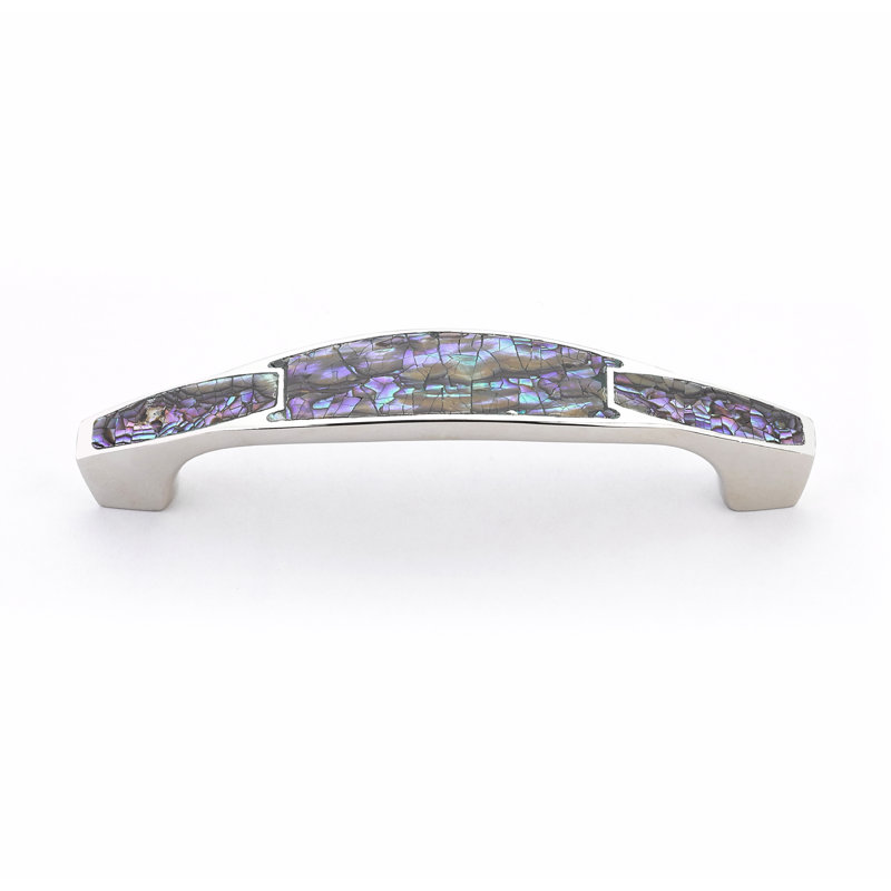 Schaub Symphony Imperial Shell Cabinet Pull 4" Center-to-Center, Polished Nickel