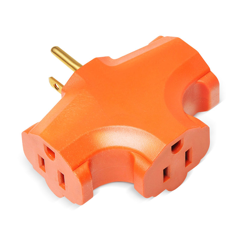 Grounded Wall Tap Adapter Outlet