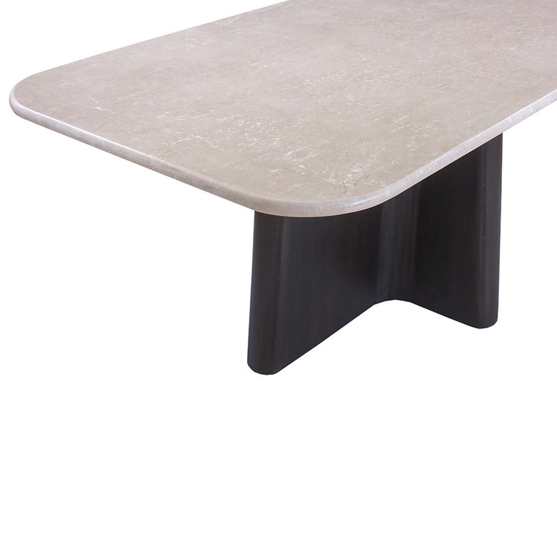 Rectangular Dining Table, Bottocino Marble Top &  Espresso