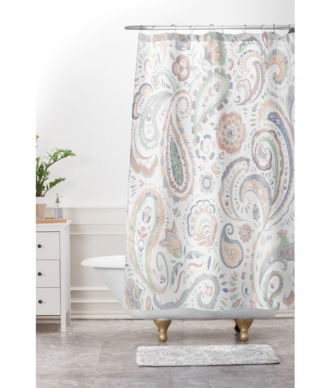 Tapis de bain pâle motif cachemire