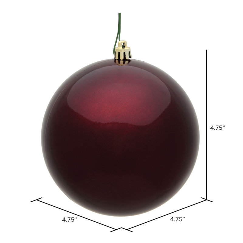 Décoration de boule décorative des Fêtes, H 4,75 po x l 4,75 po x P 4,75 po, Bourgogne foncé, 4