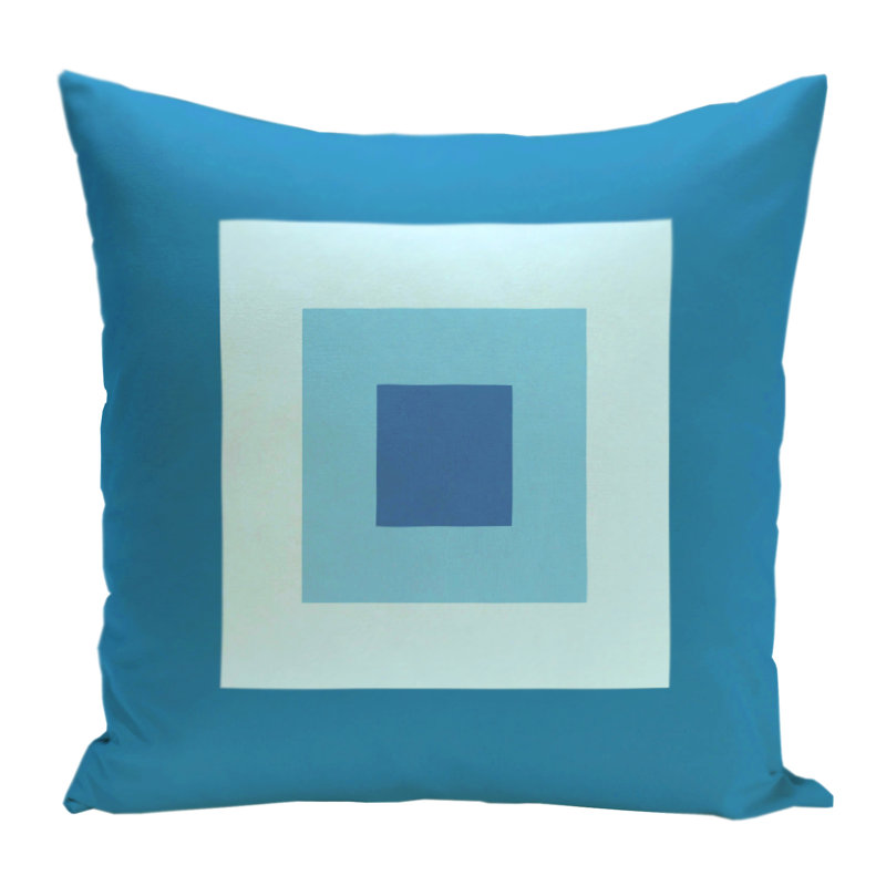 Geometric Reversible Throw Pillow, 16" H x 16" W, Peacock