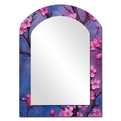 Miroir mural rose et bleu Cherry Blossoms