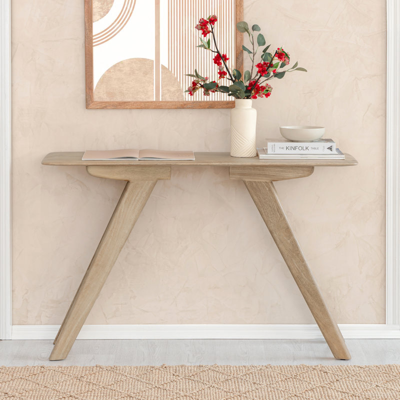 Console en bois massif 48 po Kaysee, Sable chaud