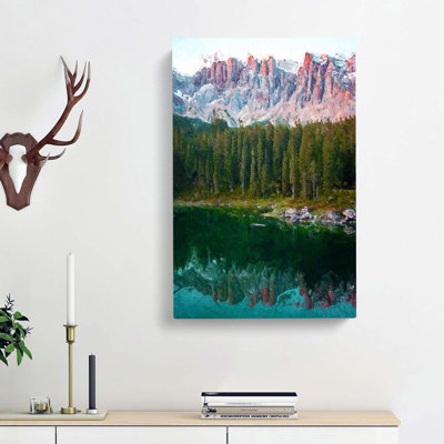 Karersee Lake In Italy - Wrapped Canvas