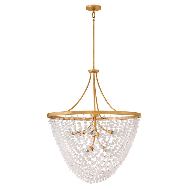 Fredrick Ramond Myra Medium 35 in. 9-Light Indoor Crystal Chandelier, 42.5" H x 35" W x 35" D, 9 Lights