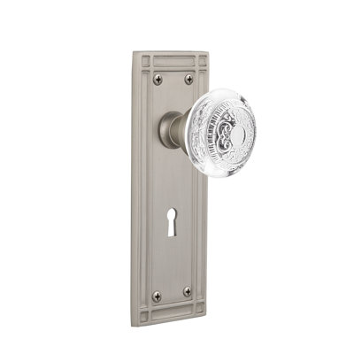 Crystal Egg & Dart Interior Mortise Door Knob