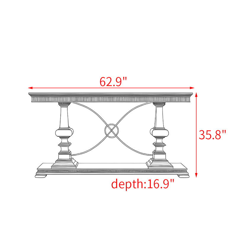 American-style solid wood console table