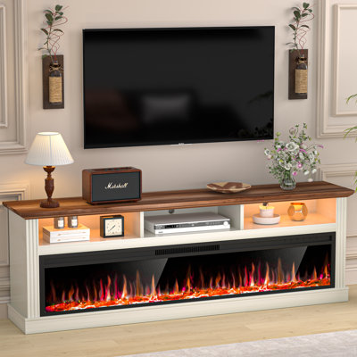 Fireplace Tv Stand For Tvs With Electric Fireplace, Entertainment Center,led Light Tv Consoles For Living Room,farmhouse Media Console Table