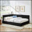 Structure de lit tapissier capitonné, structure de canapé-lit avec dossier confortable et accoudoirs, lit double pour chambre à coucher, salon, velours (81 po x 60 po x 29,5 po)-241363189