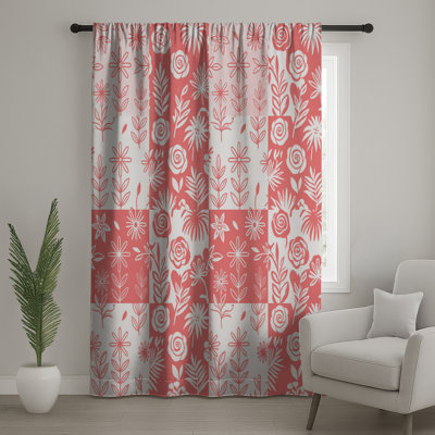 Rideaux à motif floral patchwork, voilages et voilages à motif floral - 1 panneau