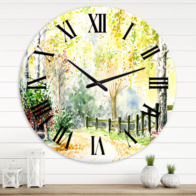 Autumn Countryside Landscape In The Afternoon - Traditional Wall Clock