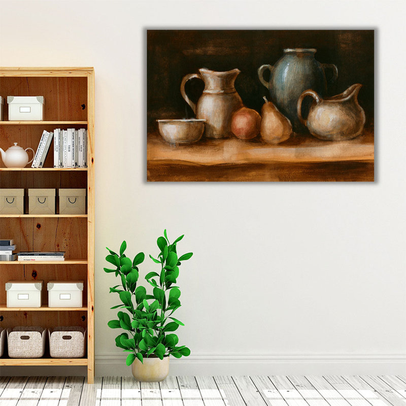 Faïence et fruit I - reproduction d'art sur toile, H 20 po x l 30 po