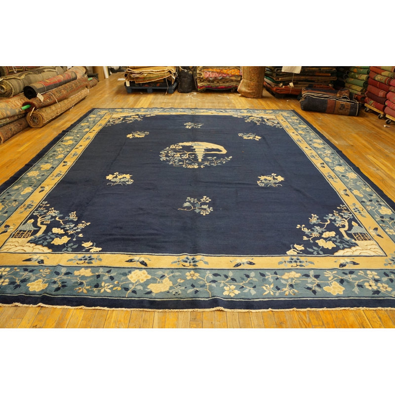 Tapis rectangulaire chinois en laine noué des années 1920