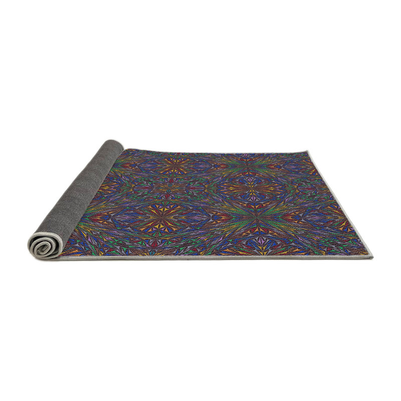 Tapis à motif bleu / vert mer, Rond 4 pi