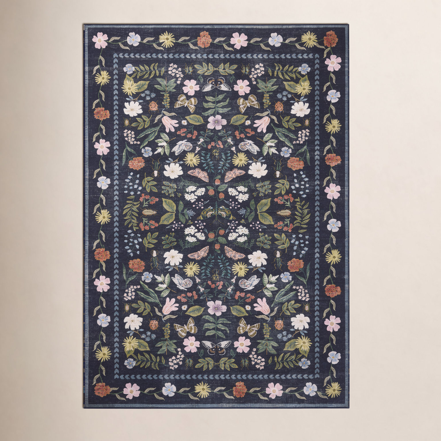Canopy Black Area Rug, Rectangle 7'6" x 9'6"