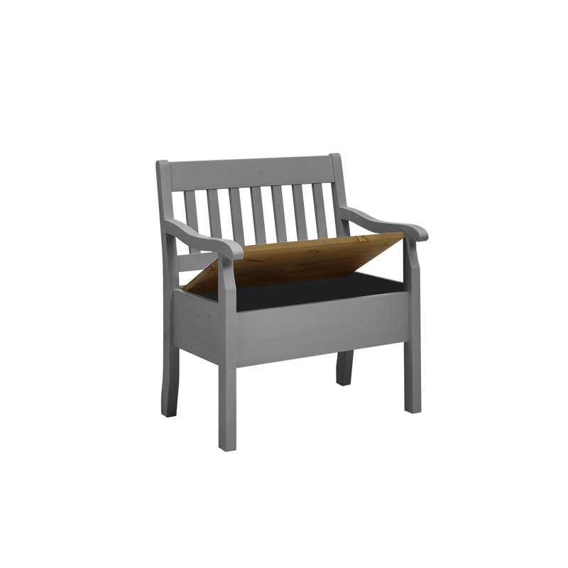 Solid Wood Bench, Grey/Brown, 93cm H x 82.7cm W x 46cm D