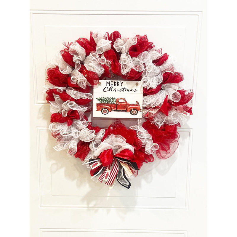 Merry Christmas Deco Mesh Wreath