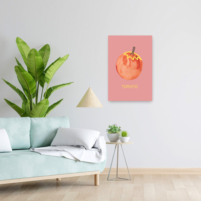 «Tomato In Pink», art mural contemporain, H 24 po x l 16 po