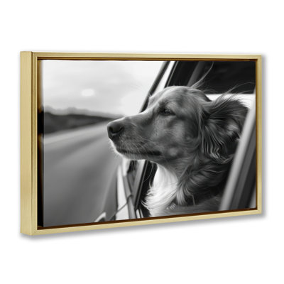 «Dog Out Car Window», art mural sur toile flottante, design par LSR Creative Studio
