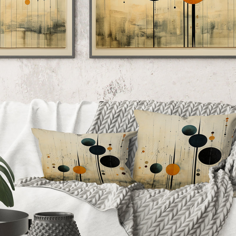 Coussin décoratif coloré Mid Century Minimalist Oasis IV - Minimalisme
