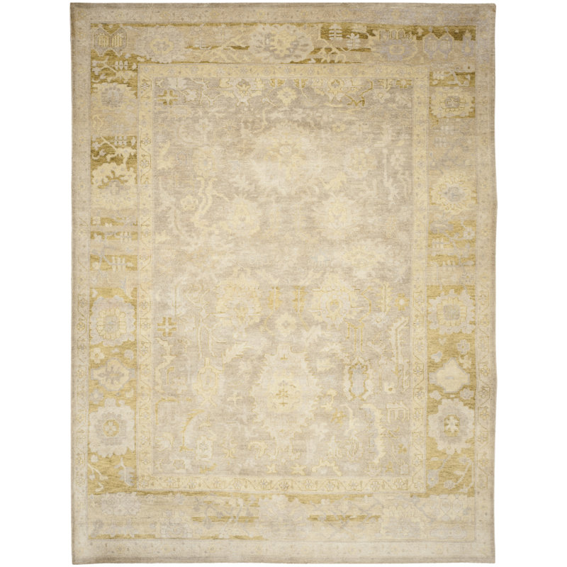 Tapis oriental en laine noué à la main Ajua, Rectangle de 10 pi x 14 pi
