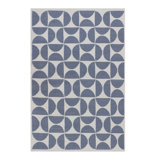 Geometric Area Rug in Deep Ocean Blue