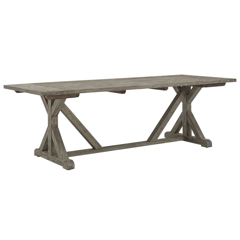 Sela Solid Wood Base Dining Table, Antique Gray