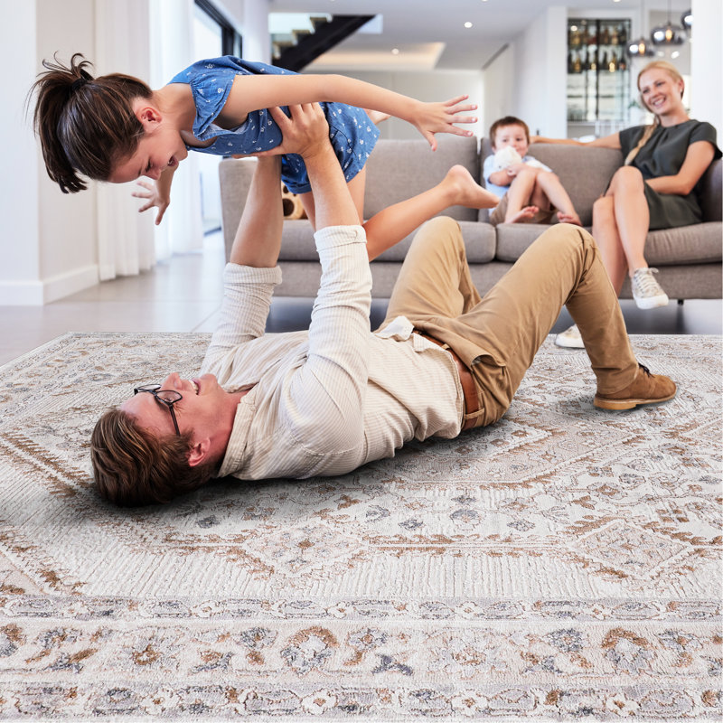 Tapis tissé et tissé 2x8 crème