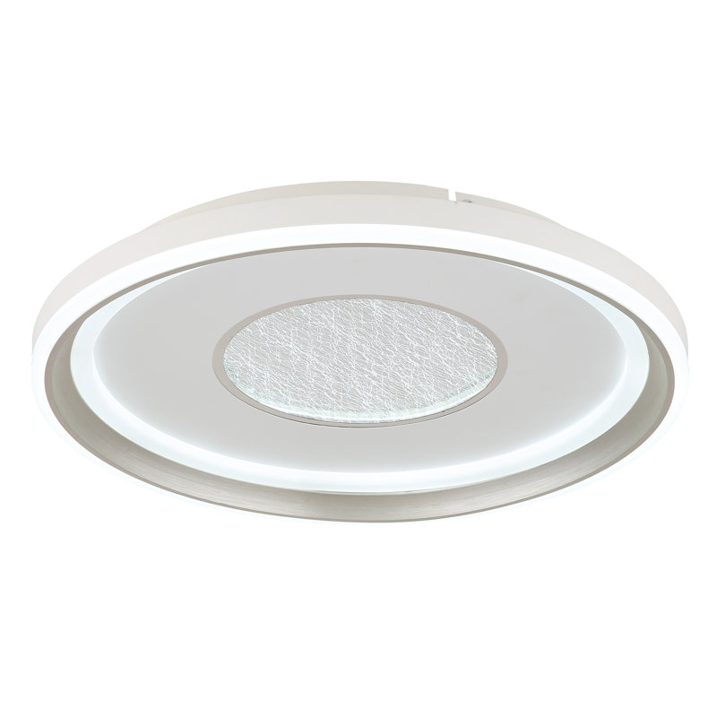 Demileigh Plastic LED Flush Mount, 6cm H x 48cm W x 48cm D