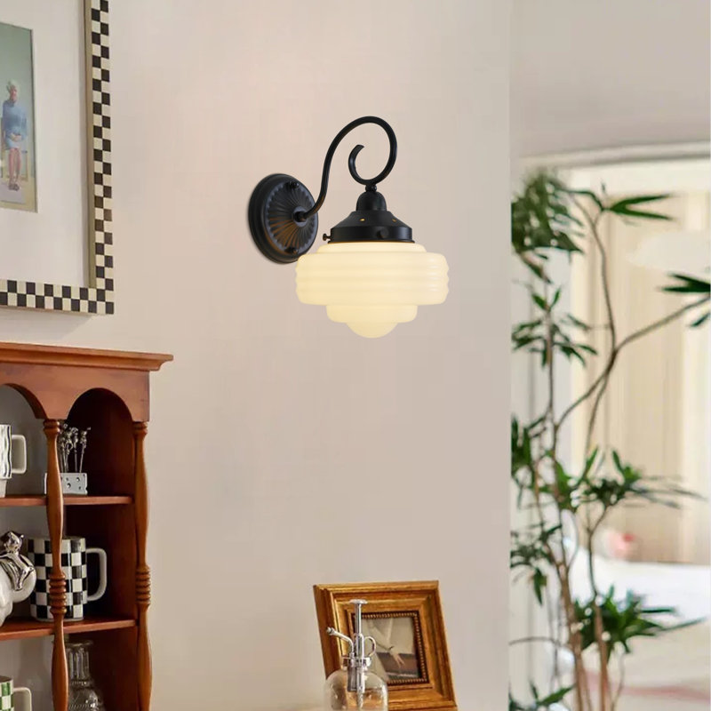 1-light Vintage Wall Sconce Black Wall Light