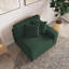 Fauteuil en velours côtelé vert avec dossier coussiné Milbrey-235624980-253430679