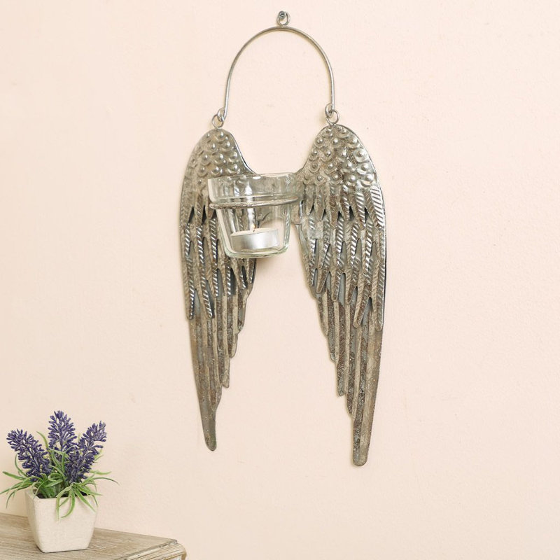 Metal Wall Votive Holder, Silver