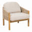 Fauteuil club d'extérieur en bois avec coussin-465557752