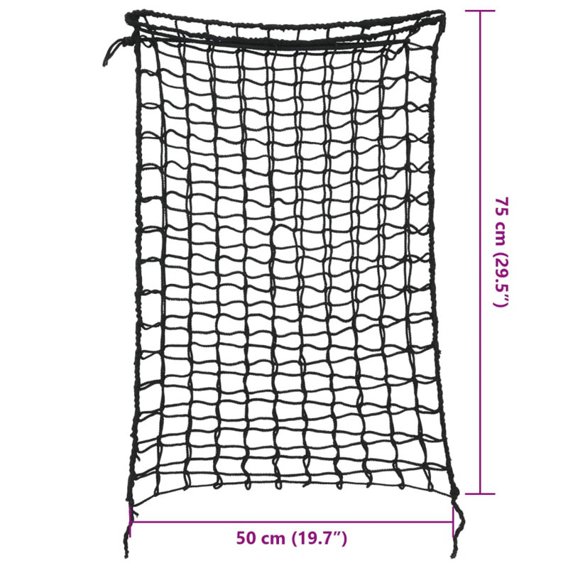 Vidaxl Hay Net Set Of 2 Polypropylene 29.5 X 19.7 In Foldable, Black