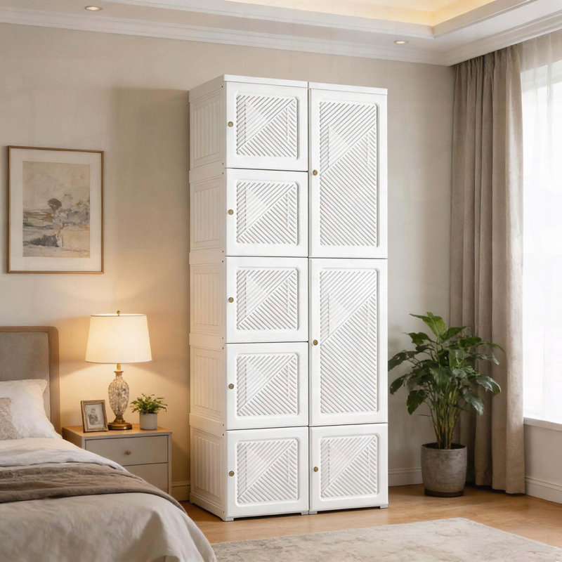 Garde-robe portable avec porte magnétique