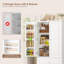 White Freestanding Tall Kitchen Cabinet 150cm, Pantry Sideboard Storage Unit with 2 Magnetic Doors, 3 Drawers and Adjustable Shelves for Home Storage