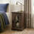 Farmhouse End Table with Charging Station, Storage Cabinet with Glass Door, Adjustable Shelf, USB Ports and Power Outlets, Rustic Side Table for Living Room or Bedroom-1164982223