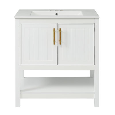 Maximili 30" Bathroom Vanity with Ceramic Sink & Versatile Storage