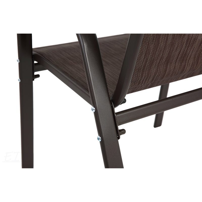 Chaises de patio robustes 4 pièces en textilène respirant, conception compacte pour l'extérieur et le jardin