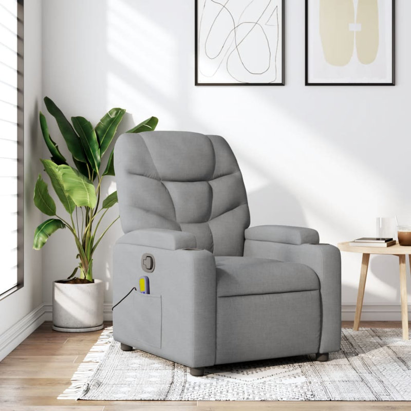 Fauteuil de massage inclinable électrique, Polyester crème