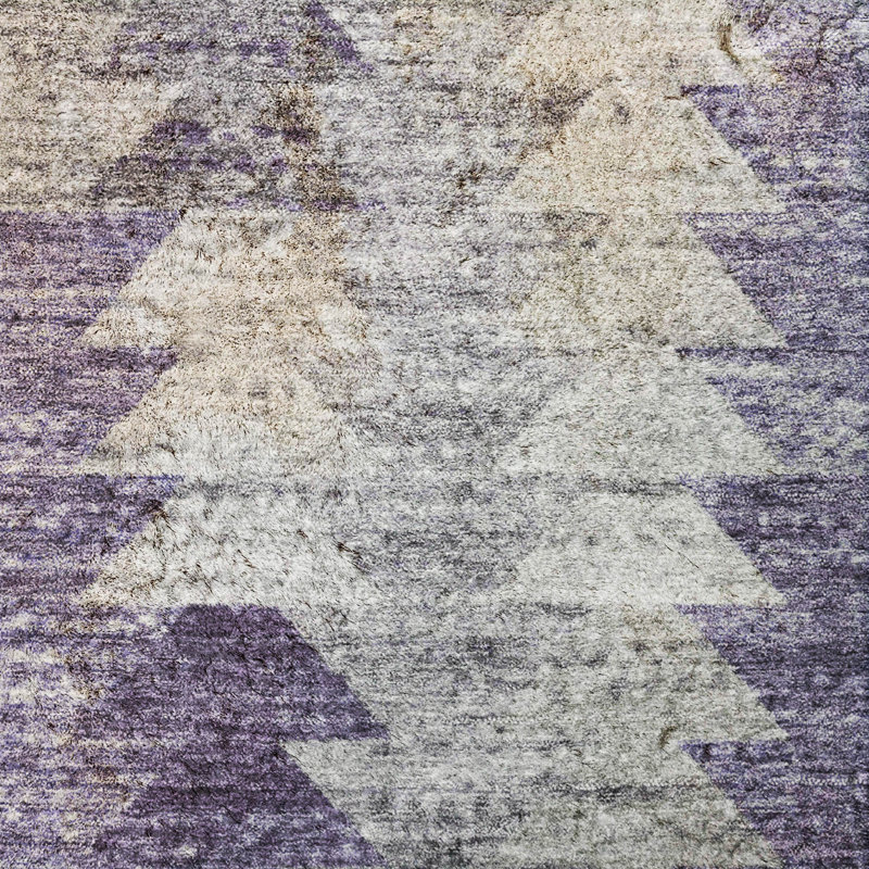 Tapis à poil long de qualité supérieure lavable à la machine ADS632, Purple, 5' x 7'6"